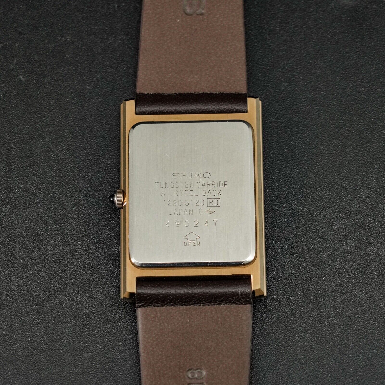 Vintage 1984 [BOXED MINT] SEIKO Dolce 1220-5120 New Band Tank Thin