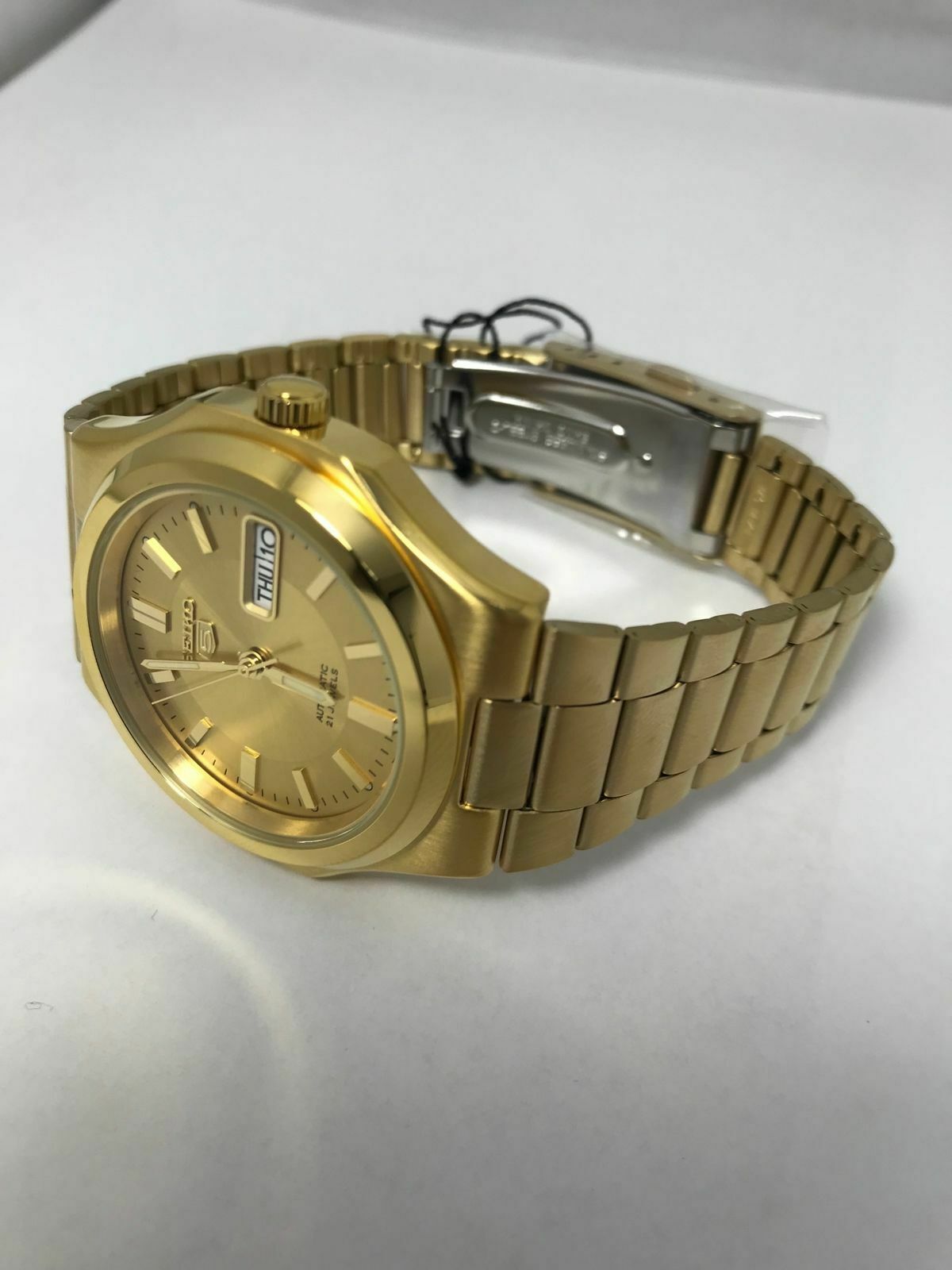 seiko 5 snkk52 automatic gold tone men's watch