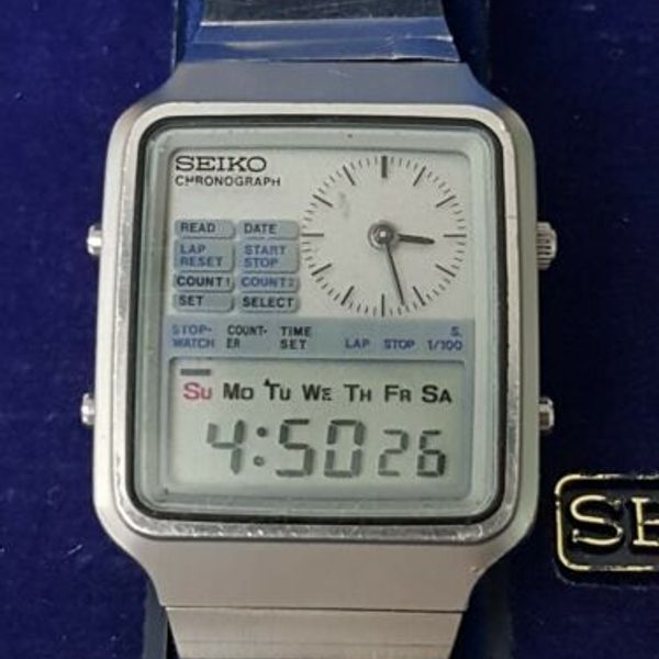 Seiko H127-500A LC Dual Ana Digi Vintage Chrono Watch 1979 Rar