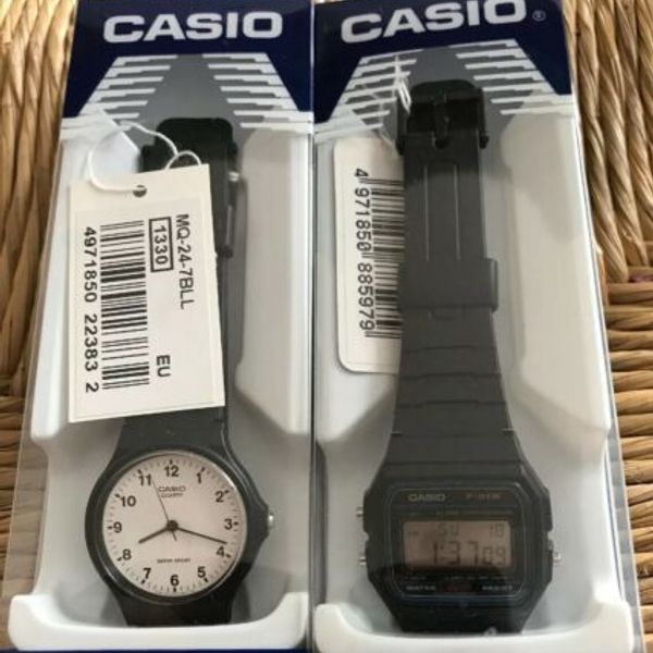 Casio MQ24-7BLL Watch with White Dial Analogue And F-91W | WatchCharts