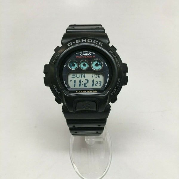 CASIO GW6900-1 G-SHOCK Tough Solar Atomic Black Resin Digital Chrono ...