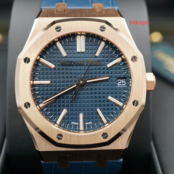 rose gold royal oak blue dial