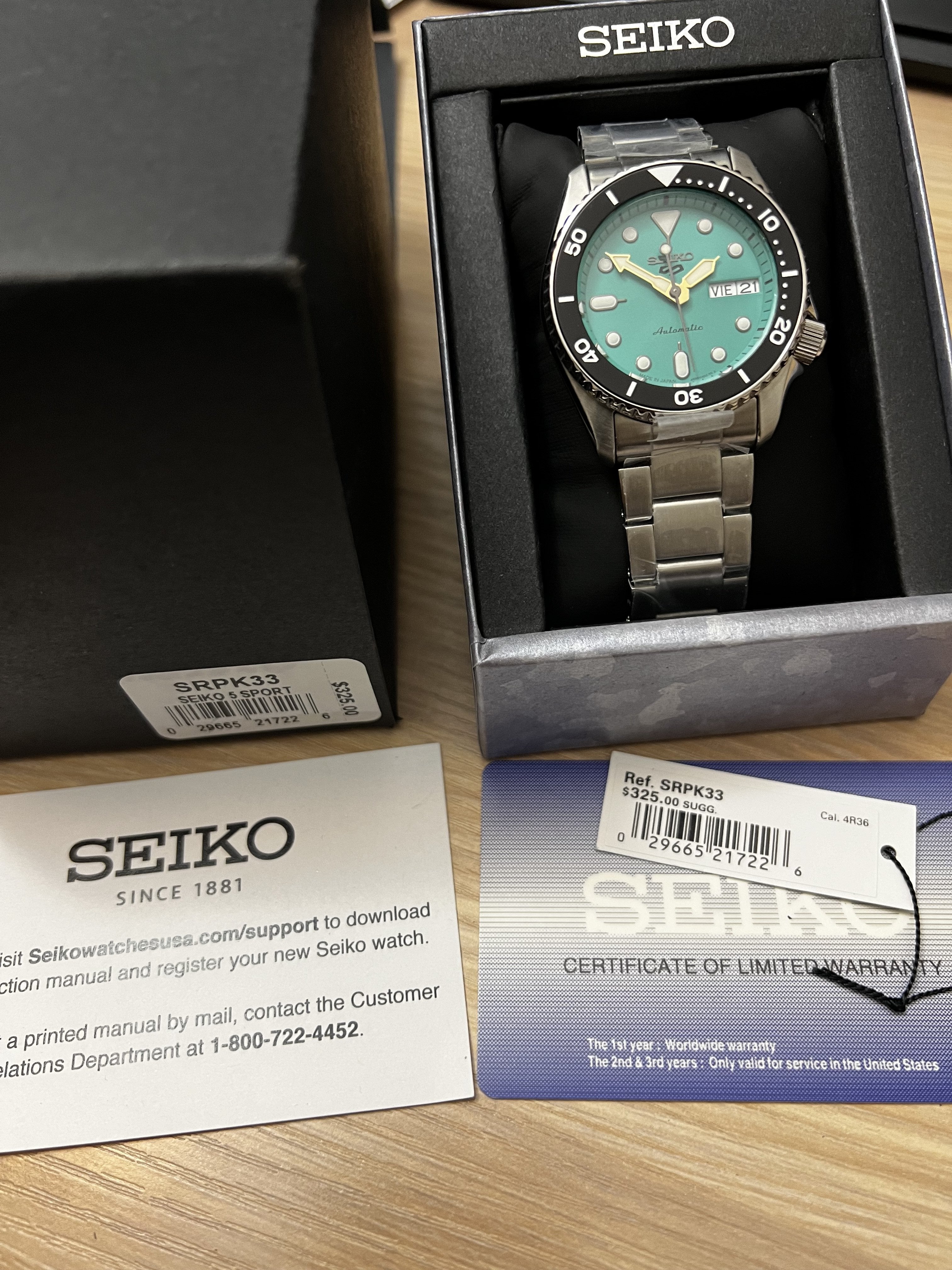 FS: LNIB Seiko SRPK33 Green Dial | WatchCharts Marketplace