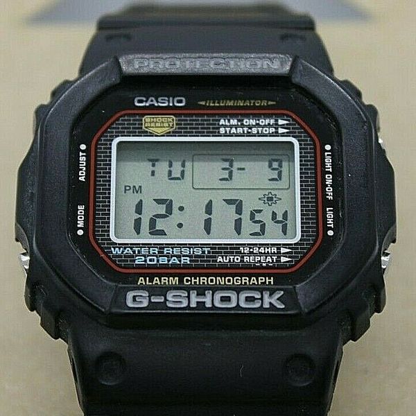 CASIO G-SHOCK DW-5000-1JF WATCH 1545 SCREWBACK CLASSIC BRICK WALL FACE ...