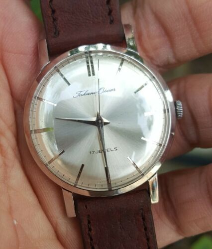 VERY NICE VINTAGE TAKANO OSCAR 17 JEWELS HAND WINDING MENS WATCH