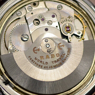 VINTAGE RADO WORLD TRAVEL AUTOMATIC 41 JEWELS DATE ANALOG DRESS  