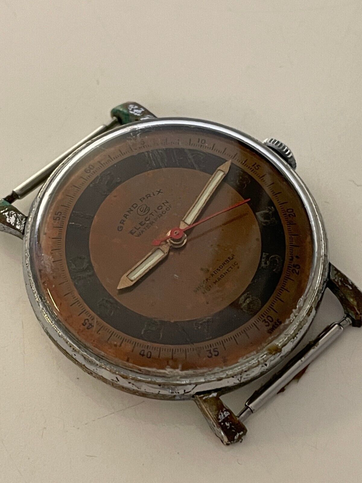 Vintage GRAND PRIX ELECTION Watch 625 S Antimagnetic 32mm 17 