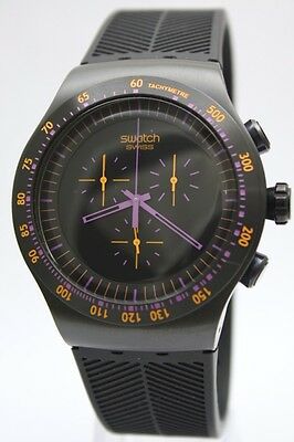 New Swatch Irony Purple In Dark Chronograph Oversized Men Watch