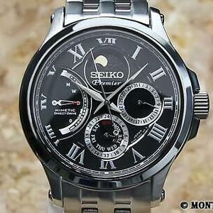 Seiko Premier 5D88 0AD0 Made in Japan SS 40mm Mens Moonphase Watch o245 |  WatchCharts