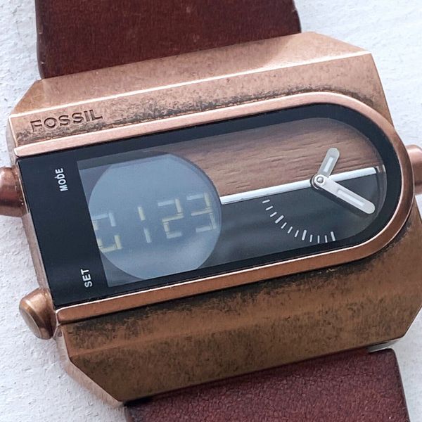 FOSSIL JR-9309 腕時計 ☆レア Vintage FOSSIL JR 9309 Analog + Digital Men's Watch | WatchCharts