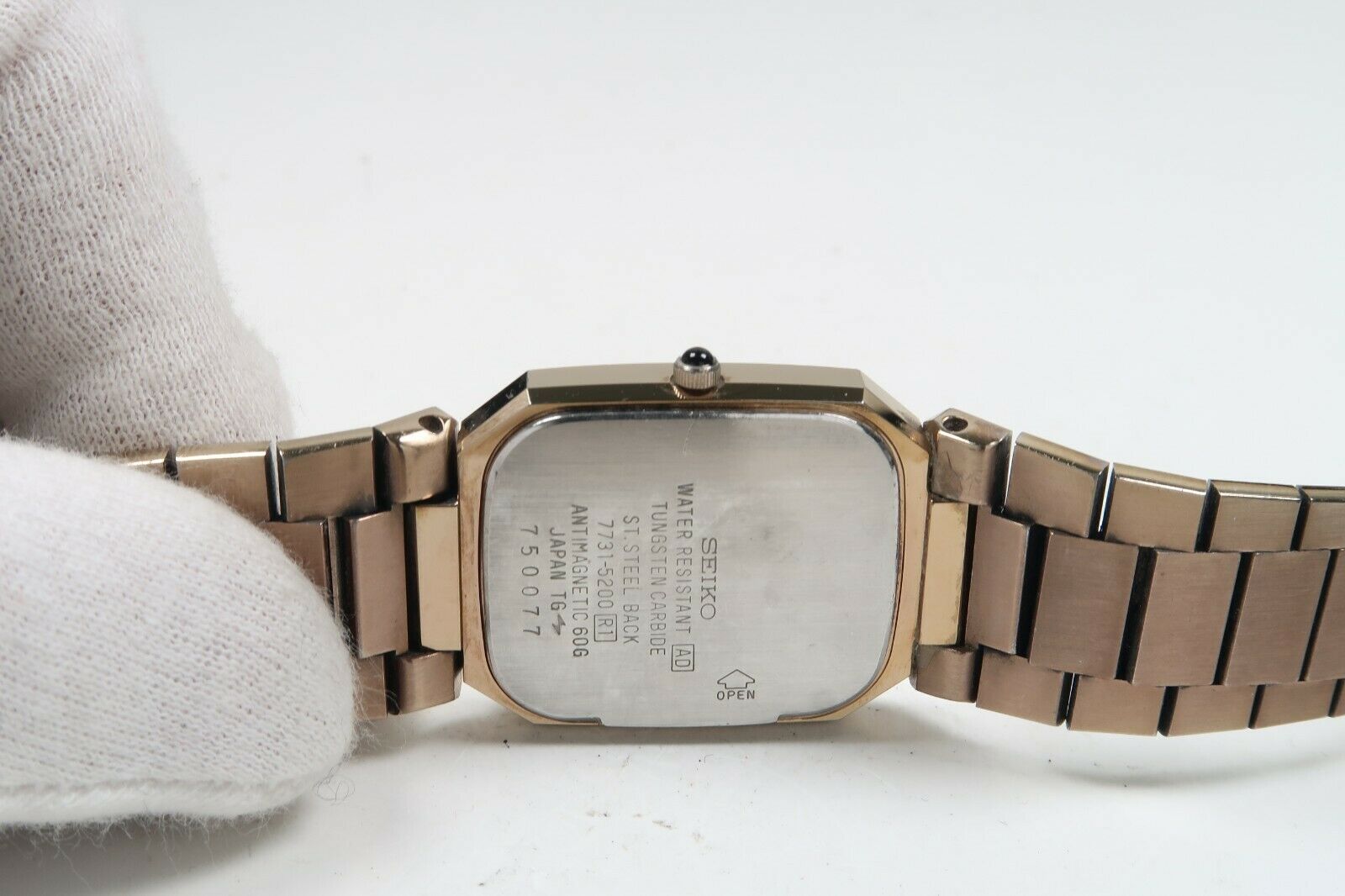 時計 SEIKO DOLCE TUNGSTEN CARBIDE 7731-5200 Seiko Dolce Quartz 7731-5200] Vintage Tungsten Carbide Dress