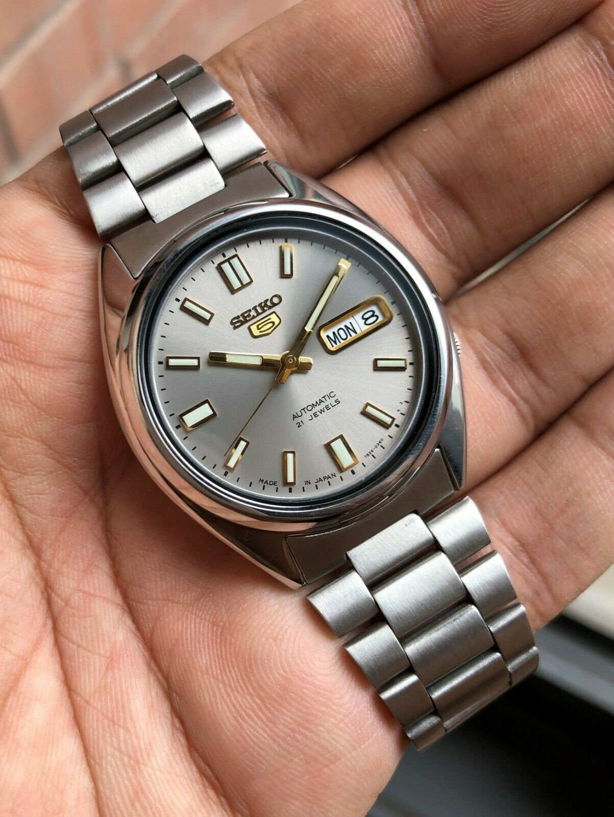 Seiko 5 GREY Sunburst dial SNXS75J Vintage 7S26 Automatic Full Mint Working Fine WatchCharts Marketplace