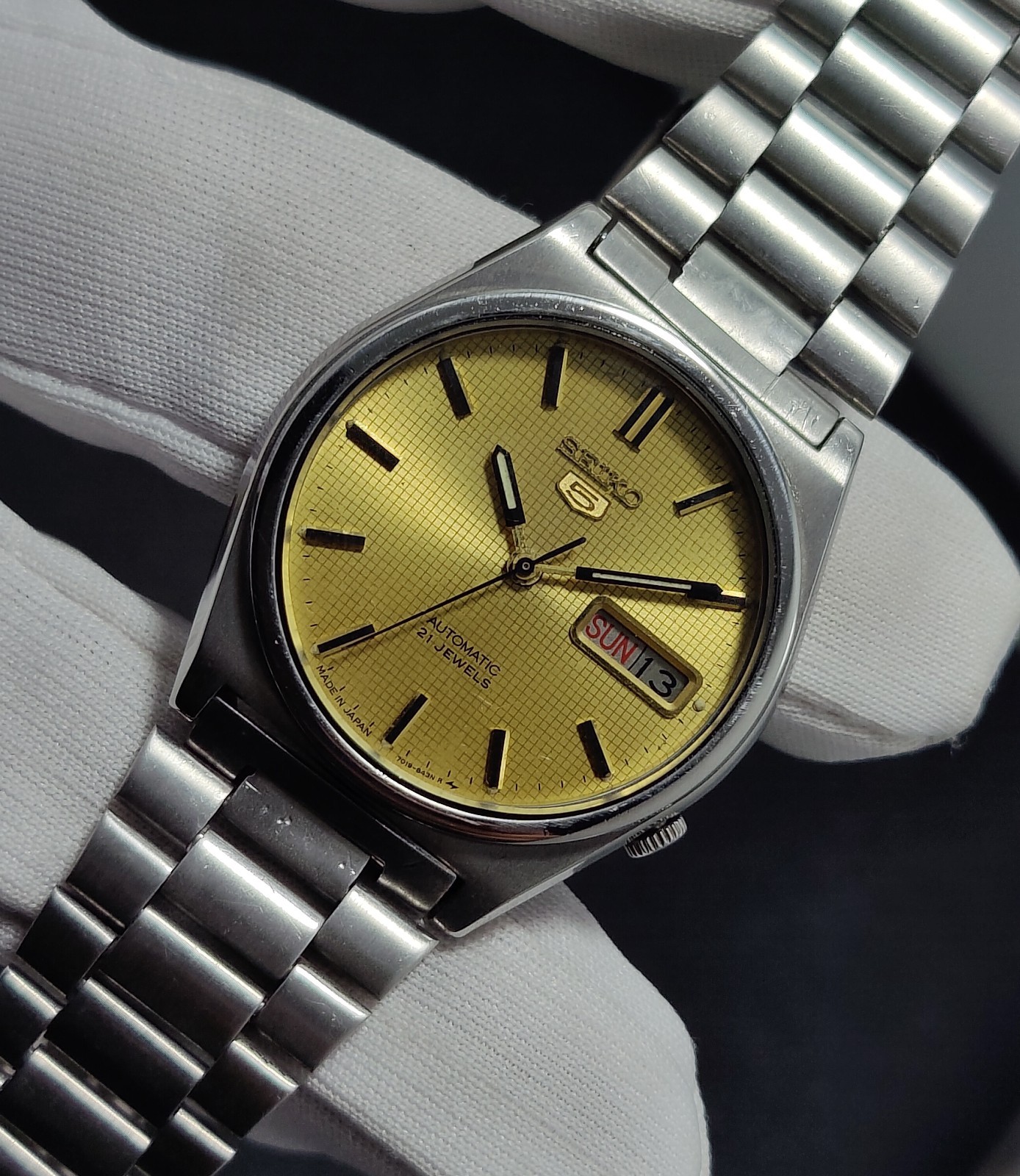 1974 Seiko 5 Automatic 7019-8180 ''Checker Board Dial'' Japan Made