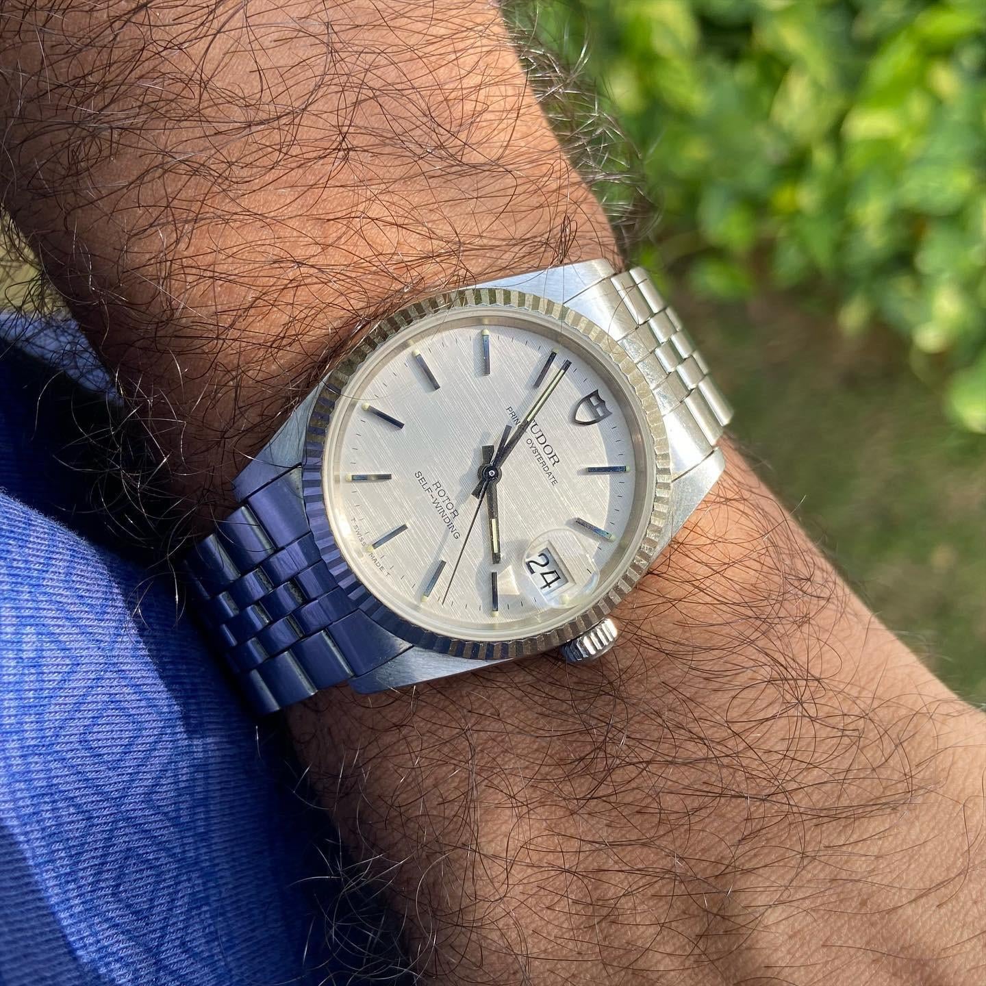 Tudor prince oysterdate outlet linen dial