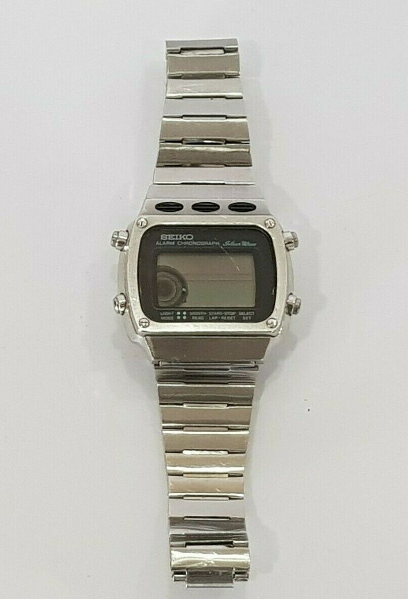 RARE Vintage Sport SEIKO A359 5020 Silver Wave LCD Mens Digital Watch FOR  PARTS | WatchCharts