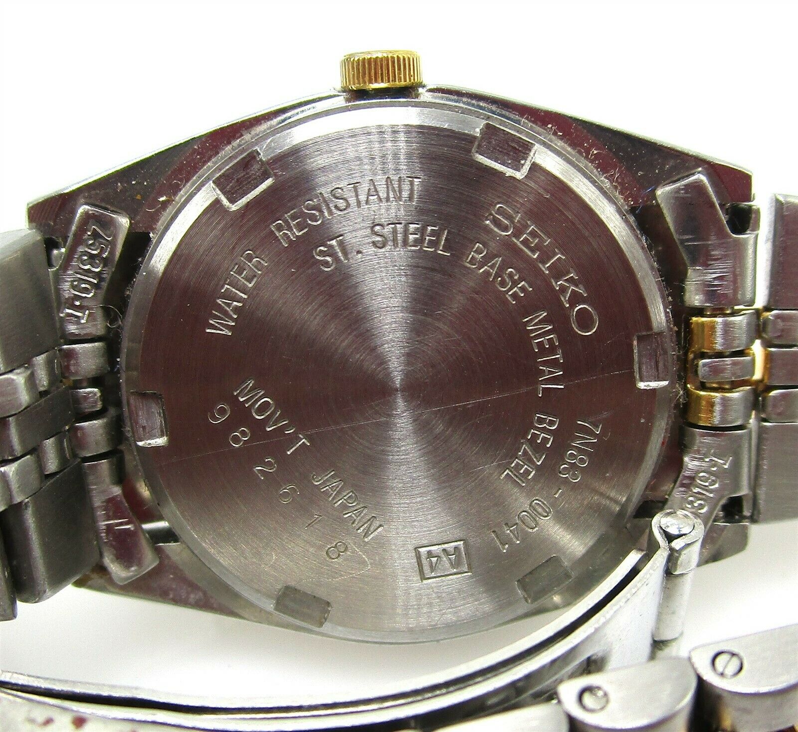 Seiko 7N83-0041 A4 Two-Tone Day Date Watch (RUNS) GRG43 | WatchCharts