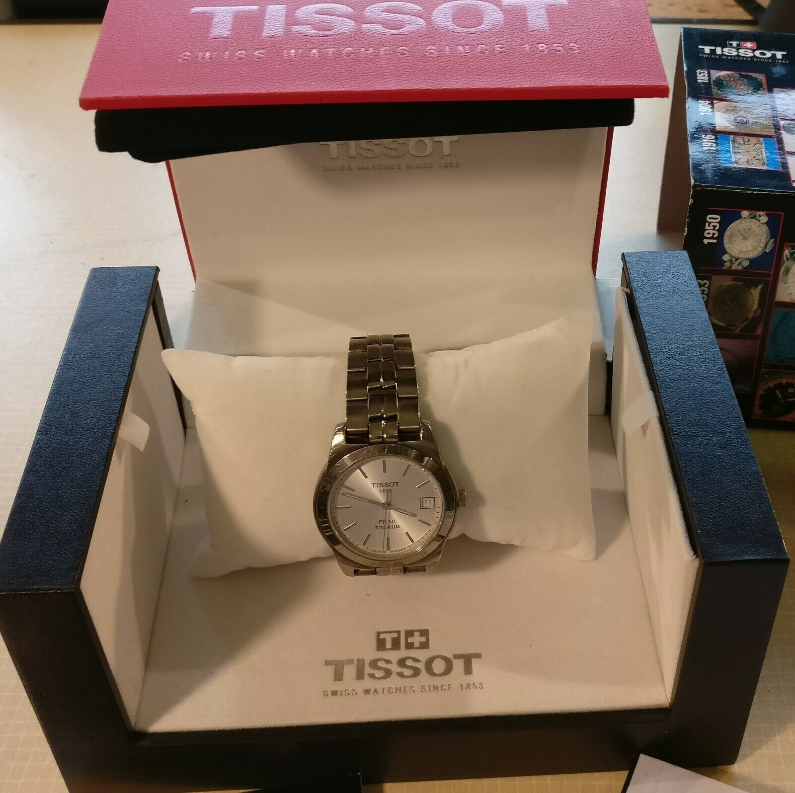 TISSOT 1853 PR60 TITANIUM MENS WATCH 50m QUARTZ J376 476T Orig