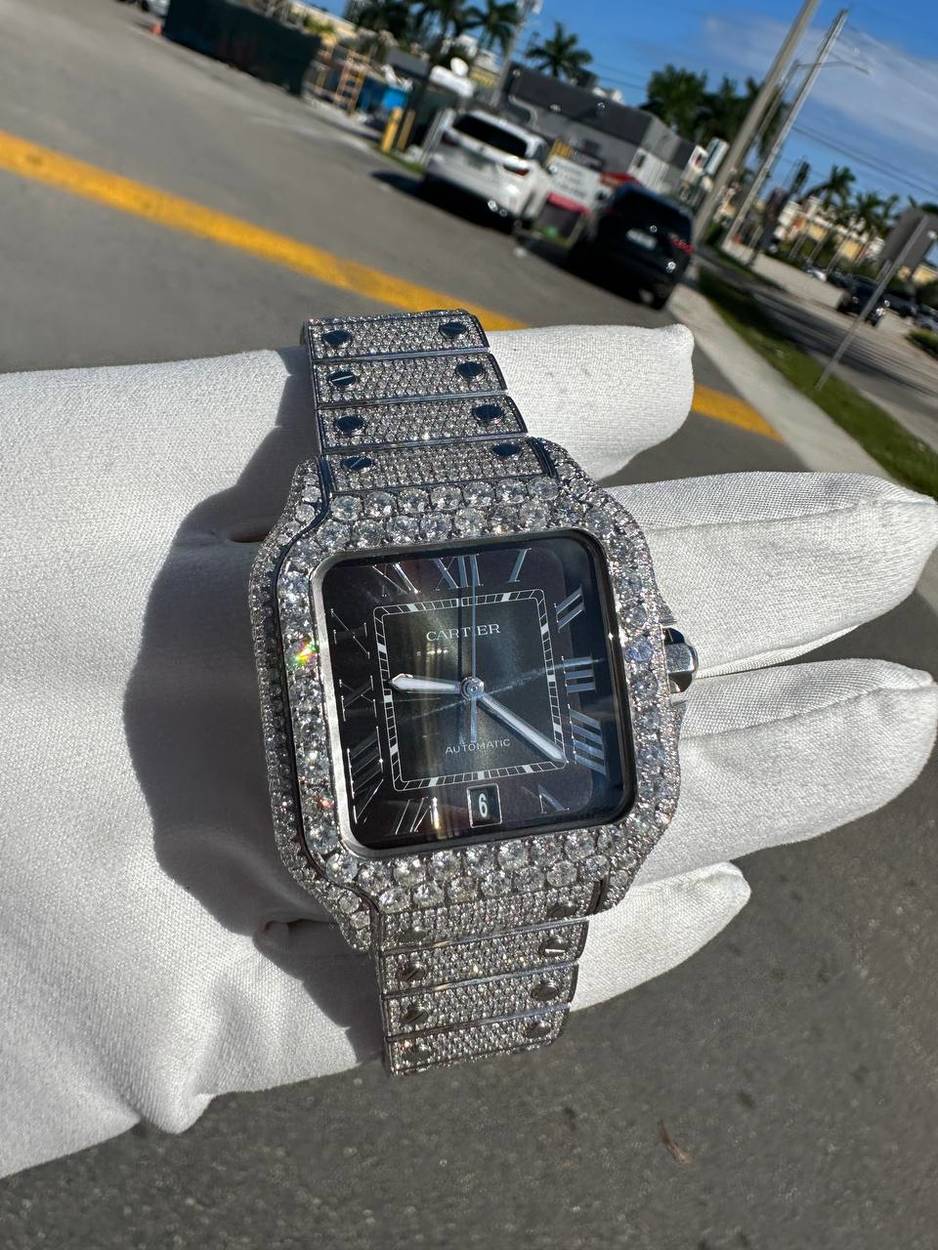 FSOT Cartier Santos Large 40mm Diamond set factory WSSA0062