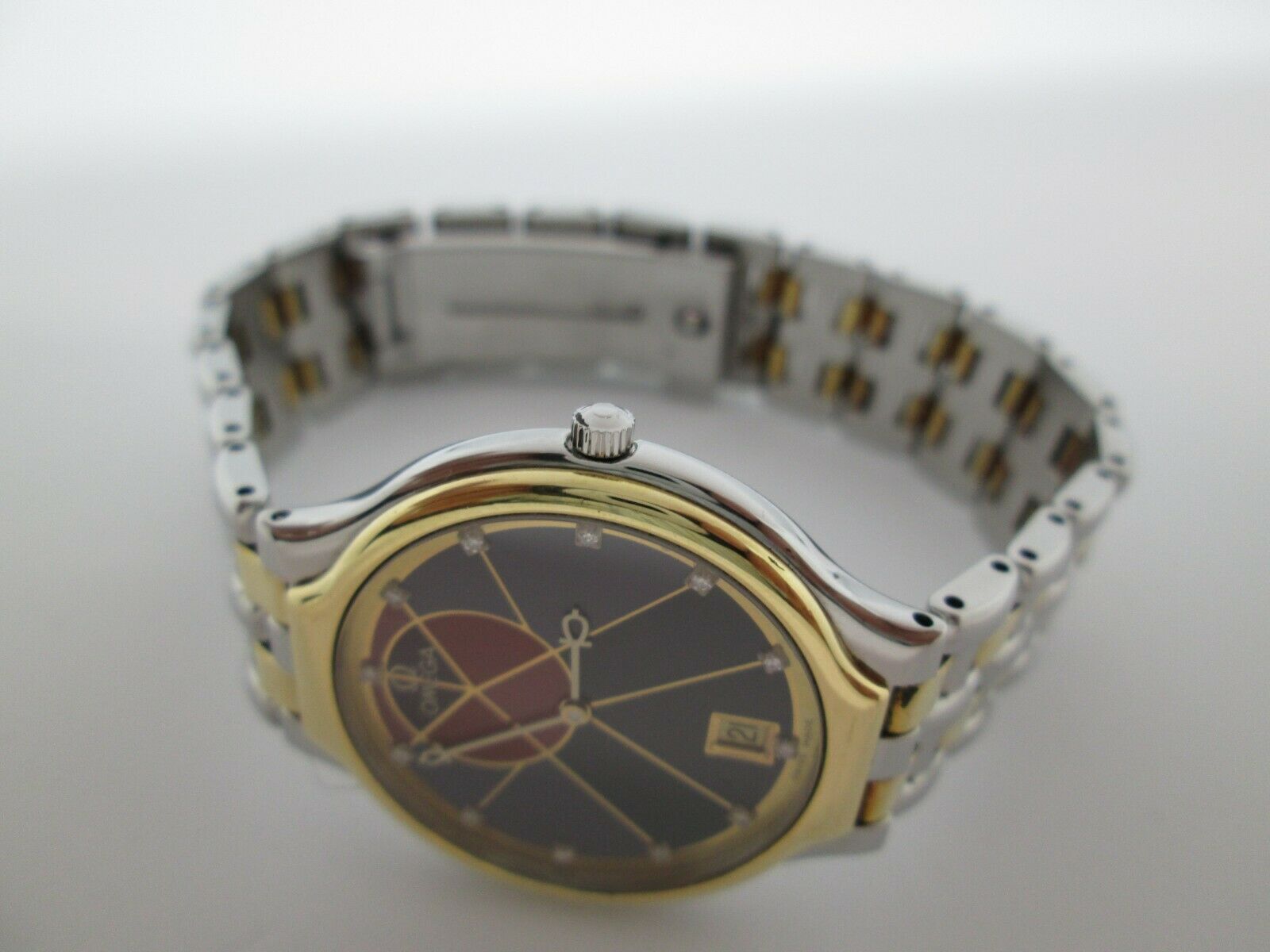 Vintage Men's Omega 1449/432 Deville Quartz SS & 18kt Gold watch w