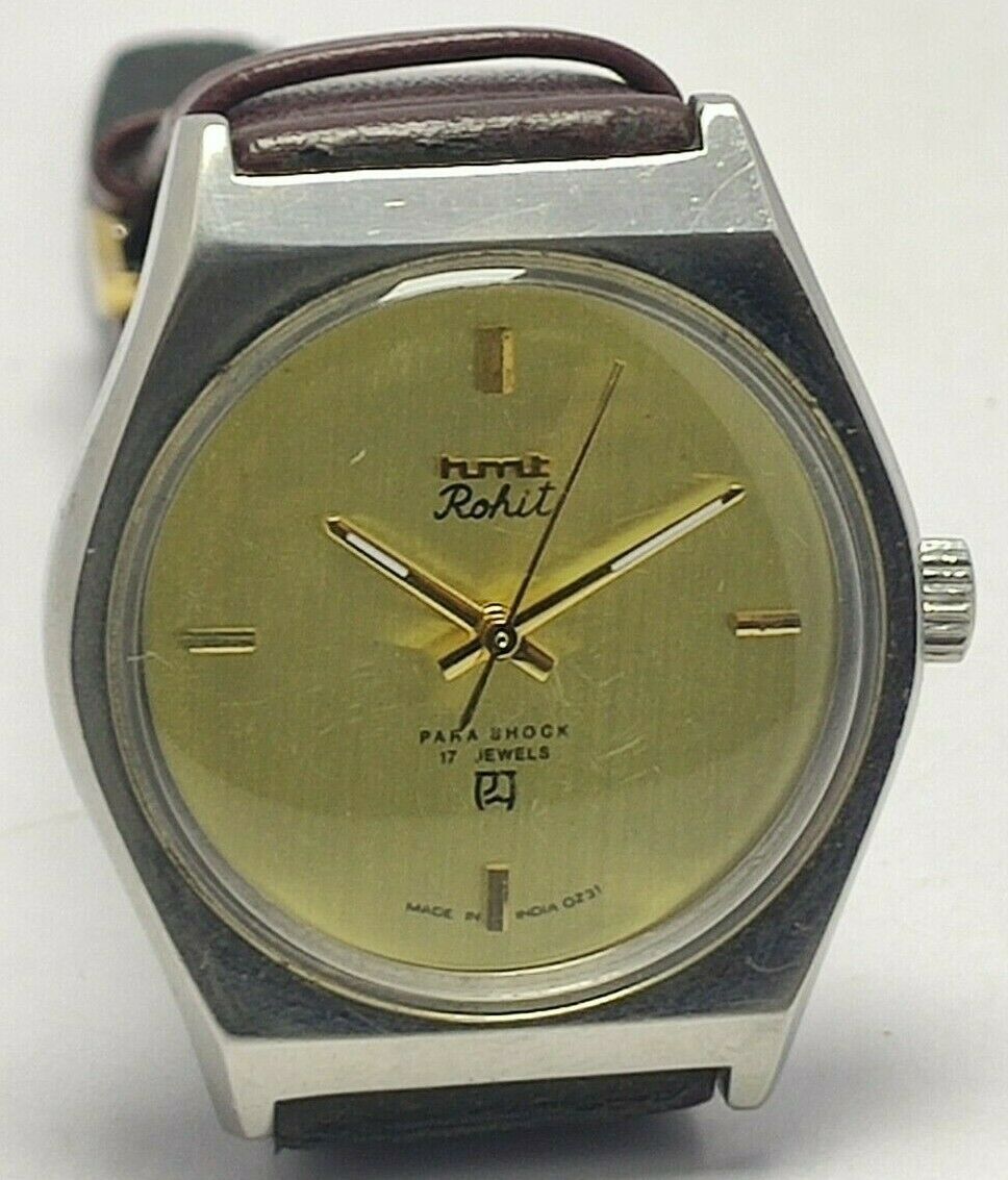 HMT Rohit Golden Face Hand Winding 17 Jewels India Made For