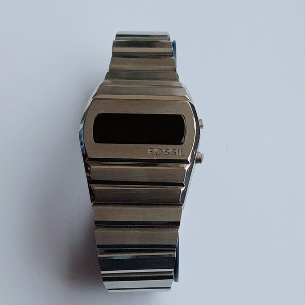 FOSSIL RETRO STYLE RED LED DIGITAL WATCH (2002 SUPER COLLECTABLE