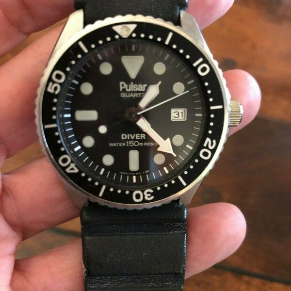 Rare Vintage Pulsar by Seiko Quartz Y112-6019 Men's Diver Watch 150m ...