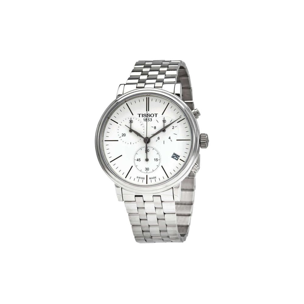 Tissot Carson Premium Chronograph Black Dial Black Leather Strap Watch For Men - T122.417.16.051.00