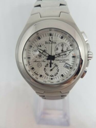 bulova chronograph alarm marine star 100m