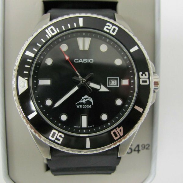 Casio Black Diver 200m Date 2784 MDV-106 Quartz Wristwatch 46mm ...