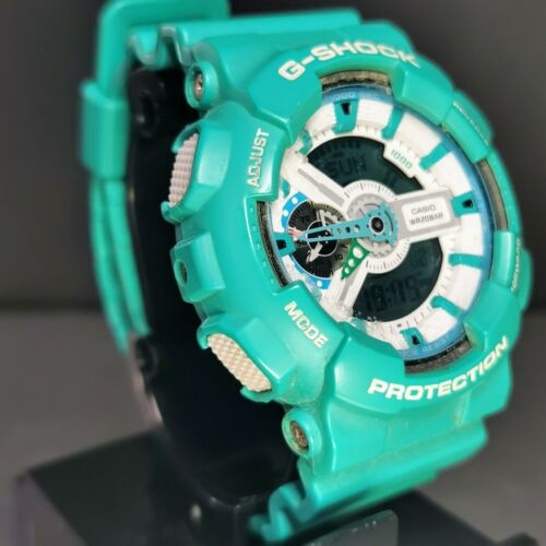 Casio G-Shock GA-110SN-3A GA-110 Turquoise Blue and White Analogue
