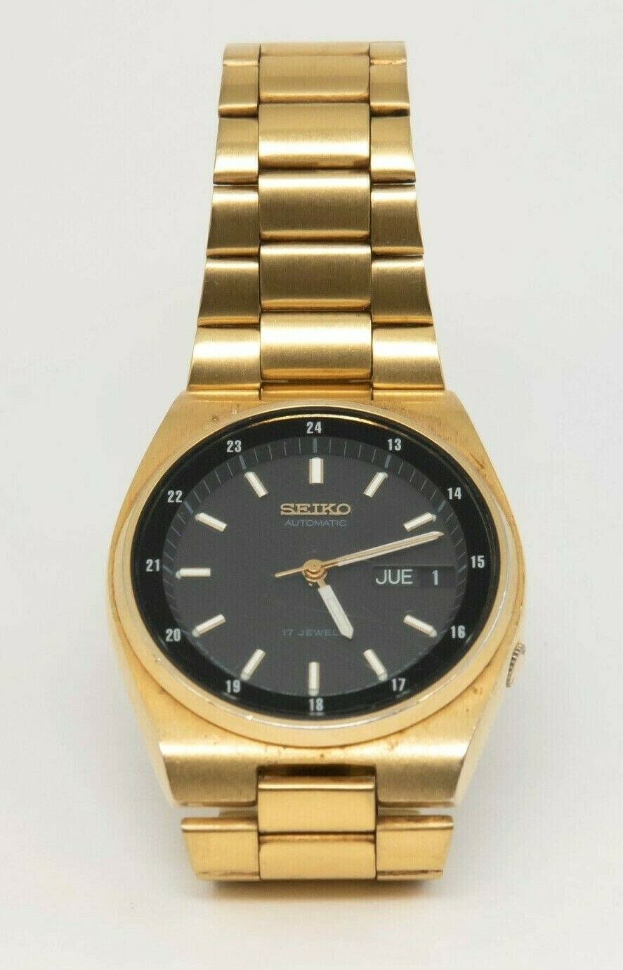 Seiko SCWT80 Gold Tone Vintage Automatic 17 Jewels Wristwatch 7009