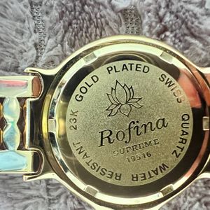 Rofina supreme 23k gold plated Swiss quartz water resistant  display picture 2