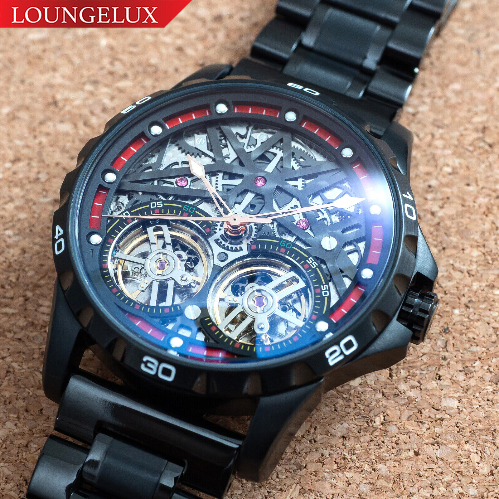 Orologio Meccanico Automatico Uomo – Stile Militare Con Cassa Scheletro E Lancette Luminose, Triangolo - 5
