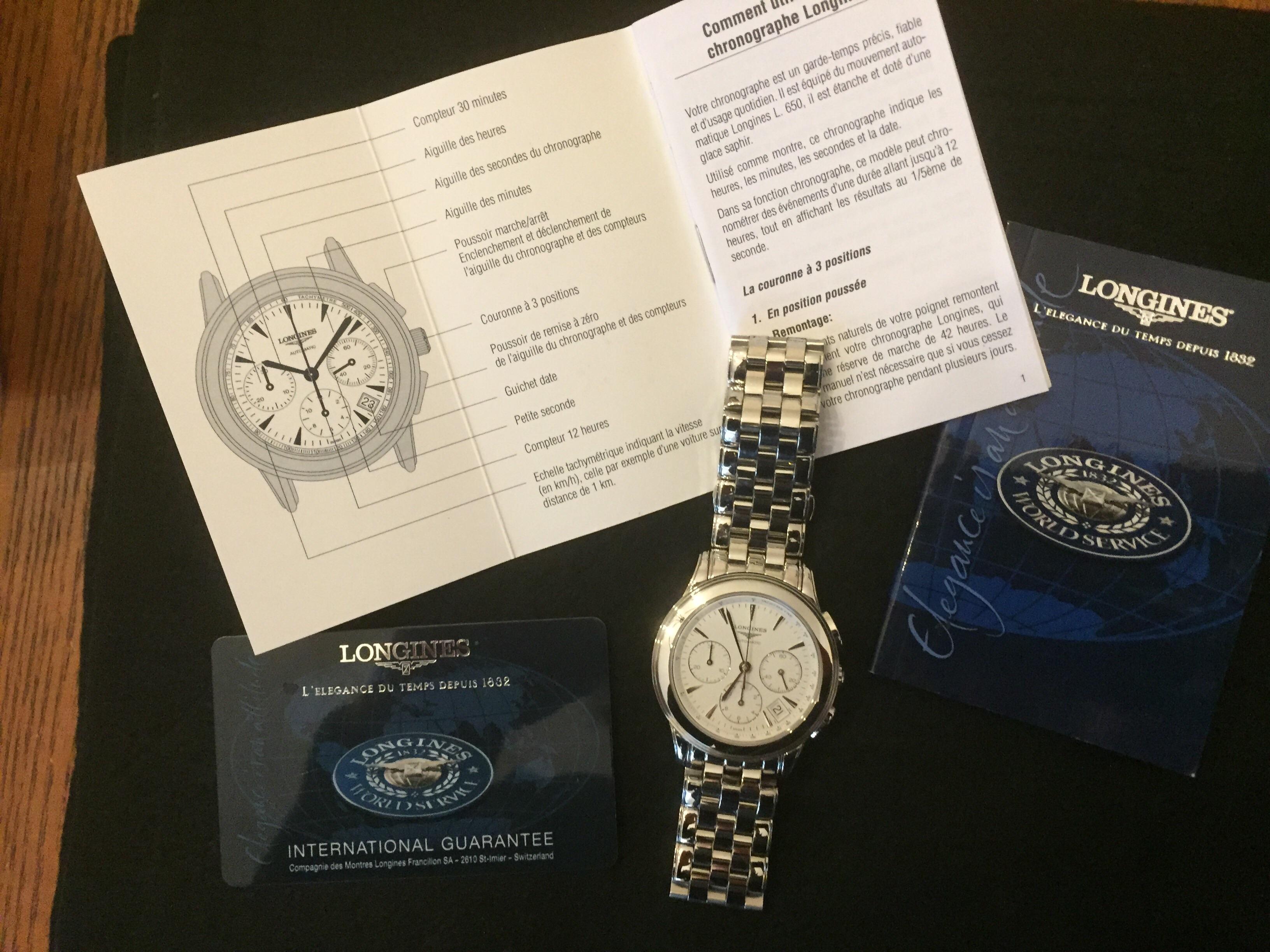 WTS Longines Calibre L 650 Chronograph Automatic Sapphire Crystal