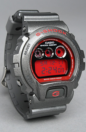 Casio G-Shock DW-6900SB-8 (Mirror Metallic Silver/Red Face) $75