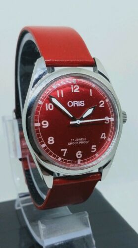 Refurbished Oris Red Face Hand Winding 17 Jewels ST 96 Swiss