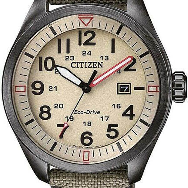 Citizen Eco-Drive AW5005-12X – Orologio Uomo Al Quarzo Con Cinturino In Nylon Cachi