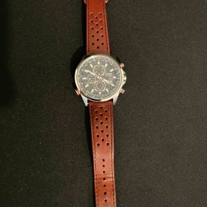 Citizen Eco Red Arrows World Chrono Radio Control Leather Strap