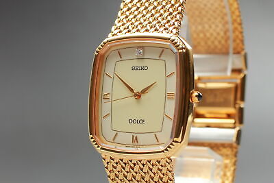 SEIKO Dolce 5E31-5A90 Gold Diamond quartz Men's Watch