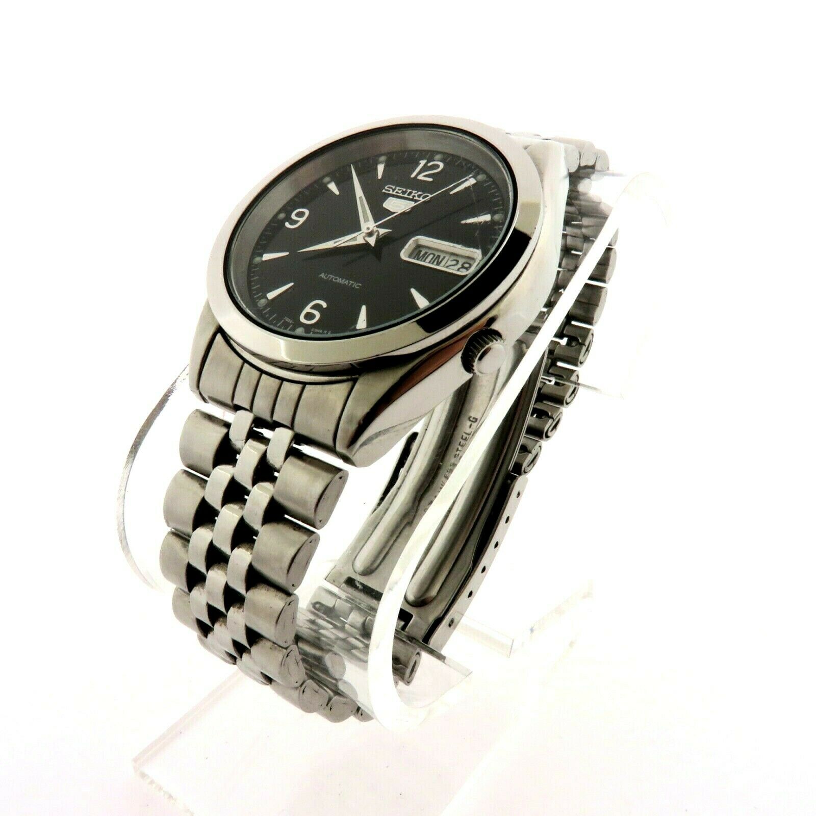 seiko stainless steel automatic watch