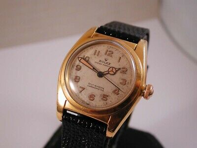 1940 s Gold Filled Rolex Oyster Perpetual Bubbleback Chronometer