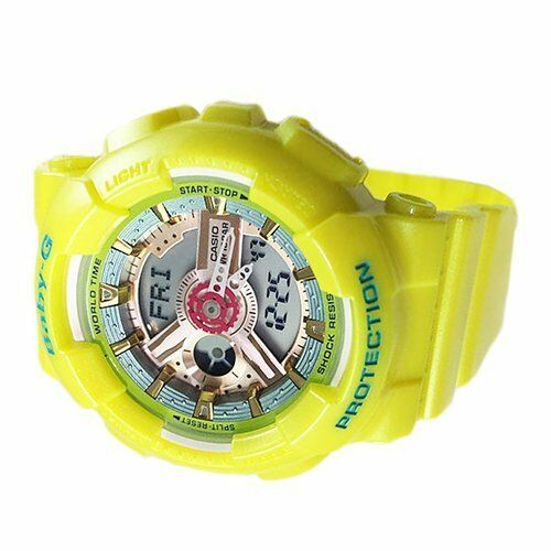 CASIO BABY-G BA-110CA-9A Small Analog Digital Dial Yellow Resin