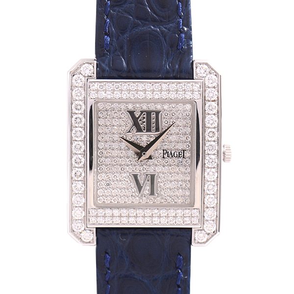 Piaget watch ladies 750WG protocol diamond bezel battery powered