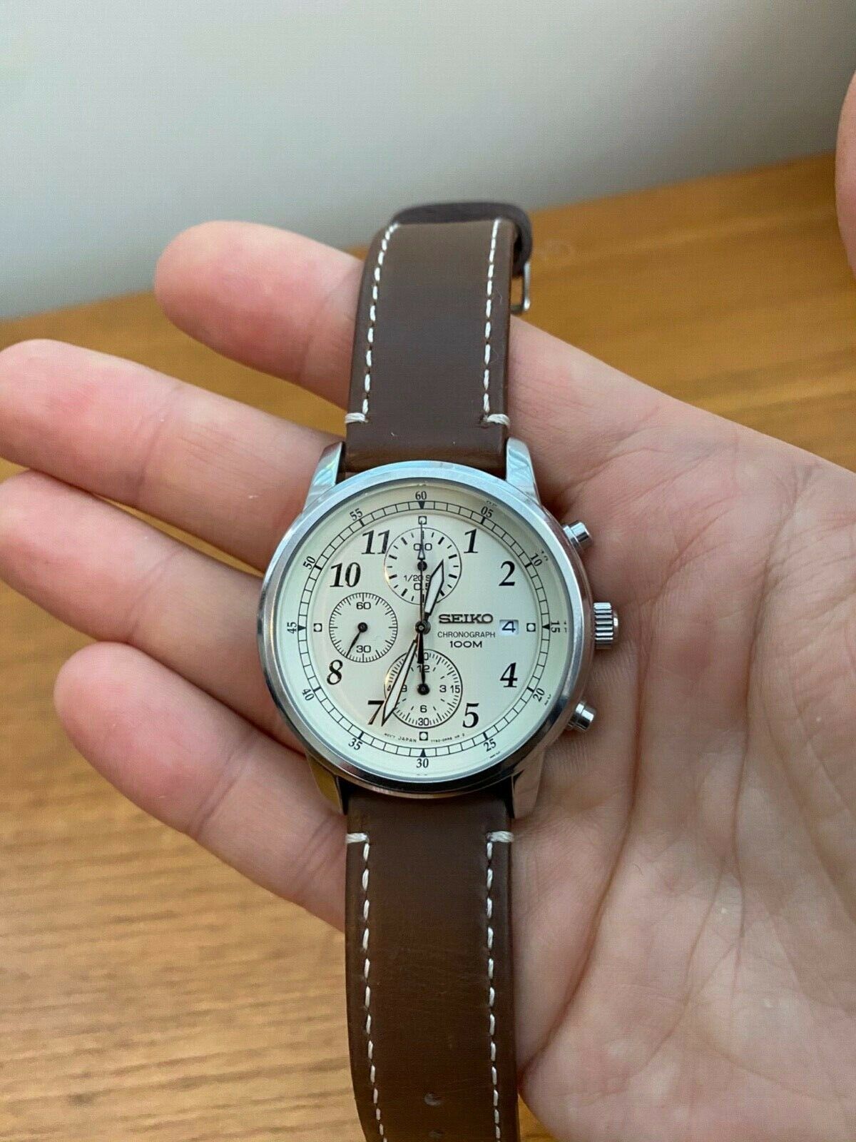 SNDC31 40mm Quartz Chronograph with brown leather strap + extras |