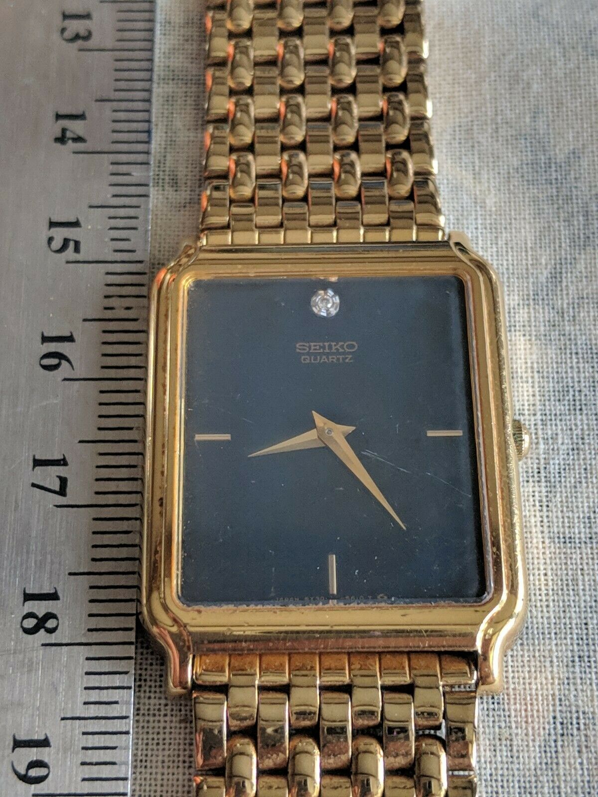 seiko gold square mens watch
