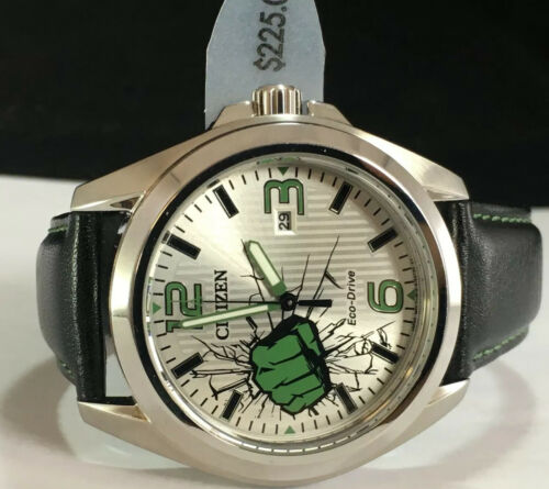 CITIZEN Marvel Eco Drive INCREDIBLE HULK Men s Leather Watch