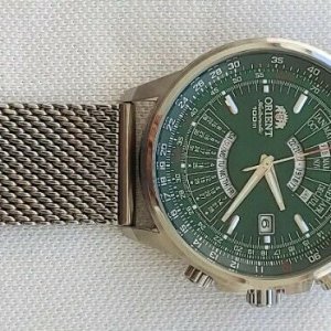 Orient EU07-C2-A Sunray Green Dial Perpetual Automatic Men's