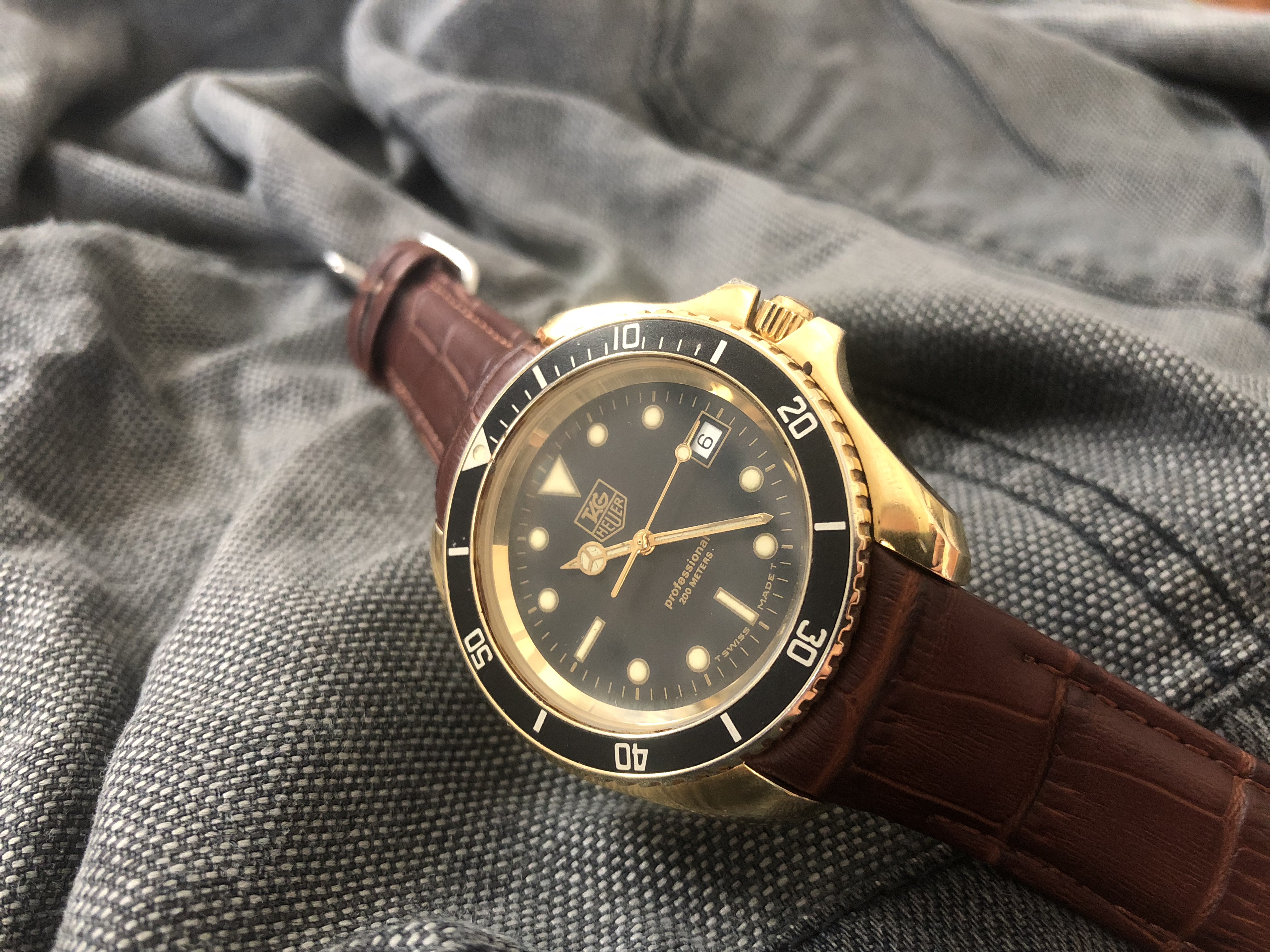 FS Tag Heuer 980.022 42mm Gold Professional Vintage Diver