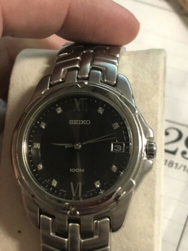 Seiko 7N42 0AM0 Silver Tone Quartz Men s Watch. New Battery