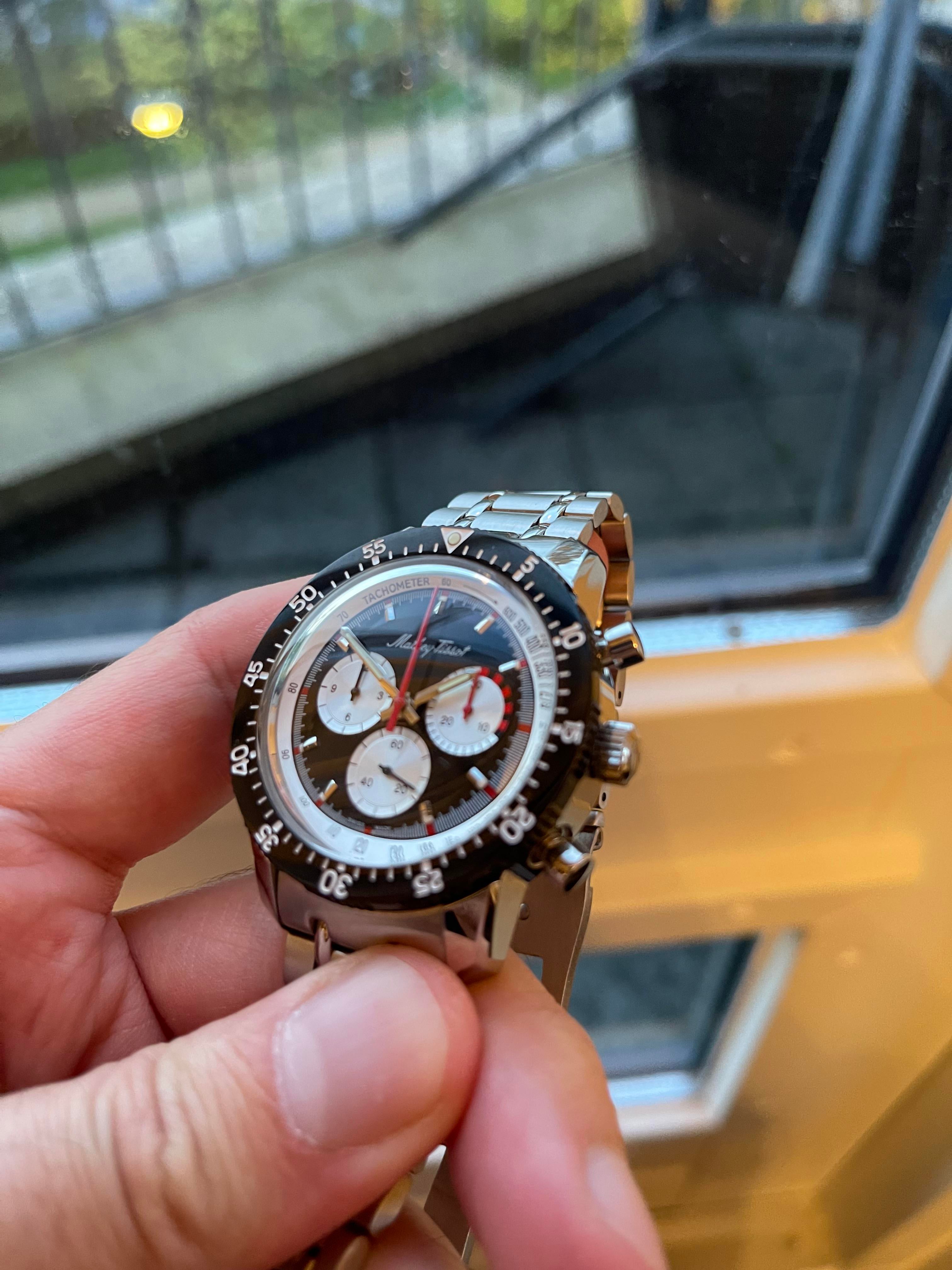 WTS WTT Mathey Tissot 1970 reissue reverse panda swiss automatic